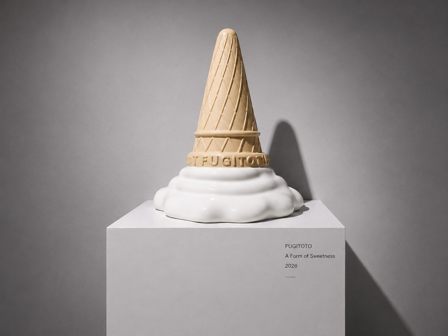 Ice cream cone object displayed as an exhibition piece