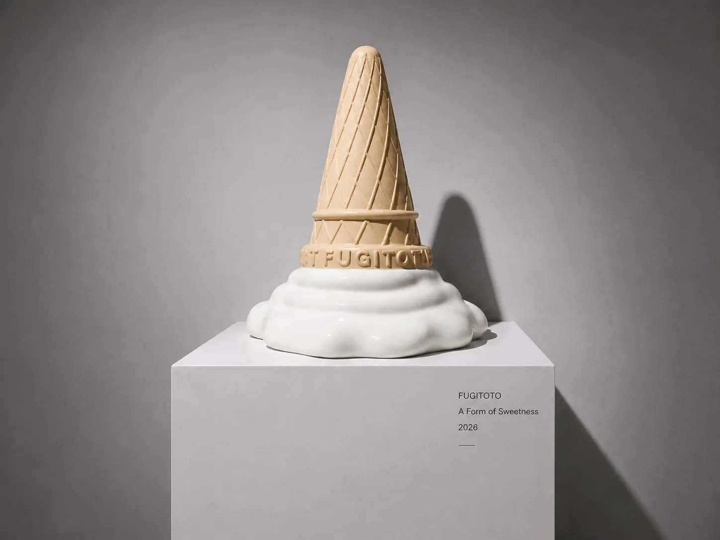 Ice cream cone object displayed as an exhibition piece